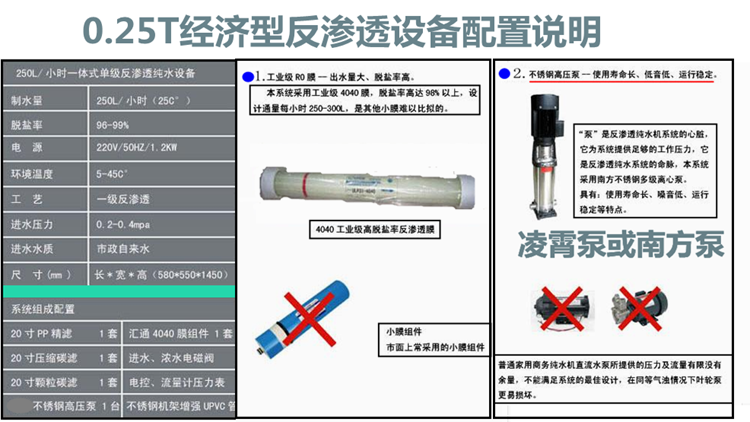 0.25T反渗透水处理设备简易机
